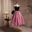 Charming Black Ruffle Flower Party Dresses 2024 A-Line / Princess Strapless Sleeveless Backless Bow Knee-Length Evening Party Cocktail Party Formal Dresses