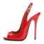 Sexy Black Cocktail Party Patent Leather Womens Sandals 2021 Slingbacks 13 cm Stiletto Heels Open / Peep Toe Sandals