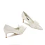 Chic / Beautiful Ivory Satin Pearl Wedding Shoes 2021 6 cm Stiletto Heels Pointed Toe Wedding Pumps
