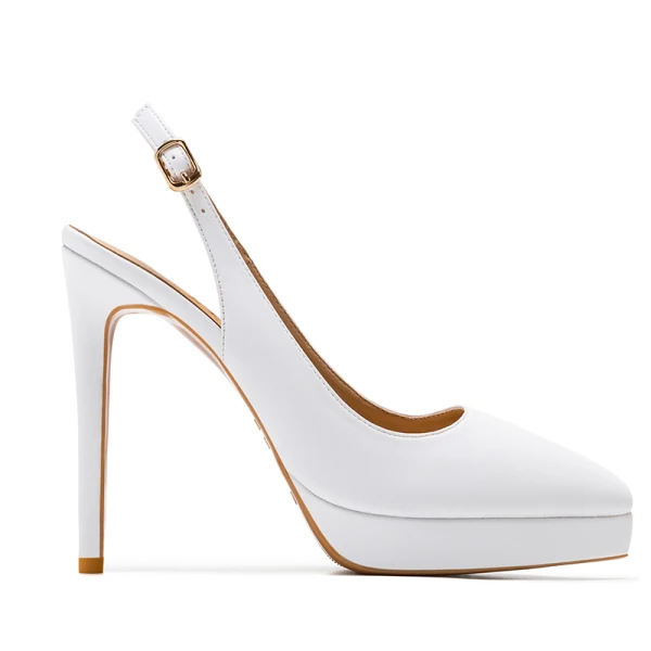 Sexy Rosa Cocktail Slingpumps Sandalen Damen 2021 Wasserdichte Leder 10 cm Stilettos Spitzschuh Sandaletten