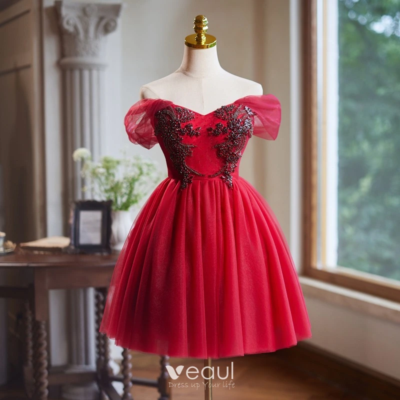 burgundy prom dresses 2018 Off the Shoulder Burgundy Prom Dresses, Wine Red Long Formal Evening D –  jbydress main image 0