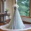 Charming Sage Green Beading Pearl Appliques Prom Dresses 2024 Ball Gown Off-The-Shoulder Short Sleeve Backless Floor-Length / Long Prom Formal Dresses