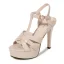 Fashion Roman Beige Street Wear Womens Sandals 2021 11 cm Stiletto Heels T-Strap Open / Peep Toe Sandals High Heels