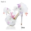 Chic / Beautiful White Summer Wedding Shoes 2018 Leather Butterfly Flower Rhinestone Ankle Strap 14 cm Stiletto Heels Open / Peep Toe Wedding High Heels