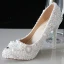 Sjarmerende Elfenben Perle Rhinestone Brudesko 2021 10 cm Stiletthæler Spisse Bryllup Pumps