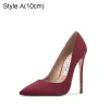 Chic / Beautiful Burgundy Prom Suede Pumps 2021 10 cm Stiletto Heels High Heels Pointed Toe Pumps
