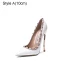 Fashion White Evening Party Rivet Pumps 2021 Patent Leather 10 cm Stiletto Heels High Heels Pointed Toe Pumps