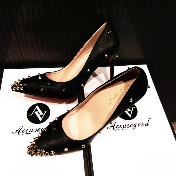 Charmant Rosa Abend Niet Pumps 2021 10 cm Stilettos Hochhackige Spitzschuh Pumps
