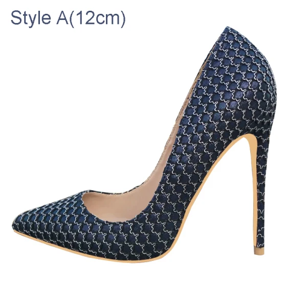 Inhabituel Bleu Marine Cocktail Escarpins 2021 12 cm Talons Aiguilles Talons Hauts À Bout Pointu Escarpins