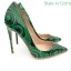 Amazing / Unique Dark Green Rave Club Doodle Pumps 2021 Patent Leather 12 cm Stiletto Heels Pointed Toe High Heels