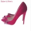Chic / Beautiful Red Suede Cocktail Party Rhinestone Bow Pumps 2021 10 cm Stiletto Heels Pointed Toe High Heels