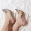 Sexy Blushing Pink Evening Party See-through Rhinestone Pumps 2021 Tulle 10 cm Stiletto Heels High Heels Pointed Toe Pumps