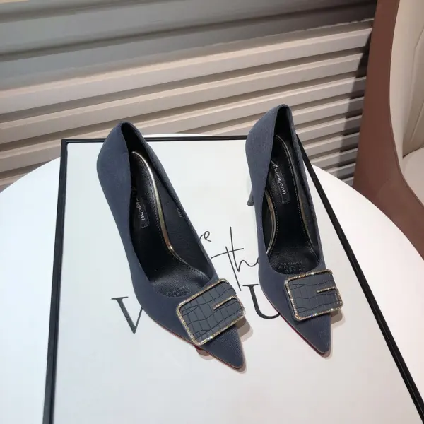 Mooie / Prachtige Zwarte OL Suede Pumps 2021 8 cm Naaldhakken / Stiletto Spitse Neus Hoge Hakken