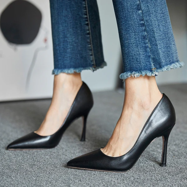 Modest / Simple Black Office OL Pumps 2021 10 cm Stiletto Heels Pointed Toe High Heels