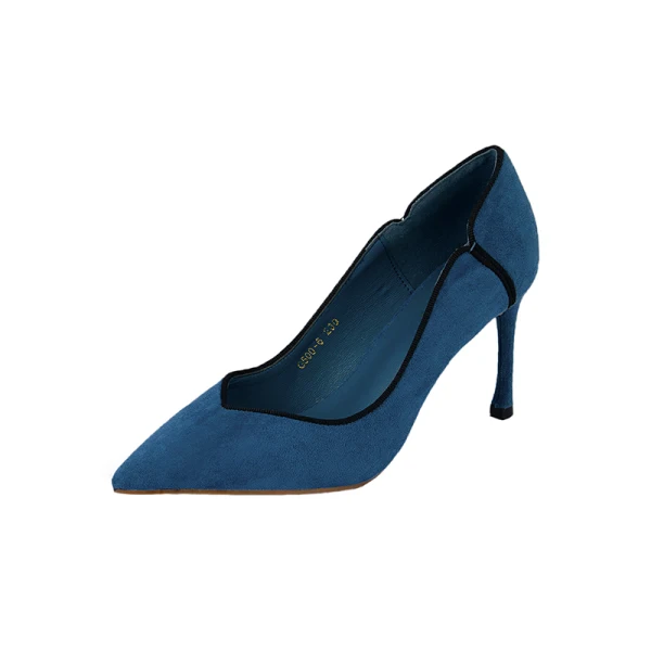 Schöne Schwarz Ball Wildleder Pumps 2021 Leder 6 cm Stilettos Spitzschuh Hochhackige