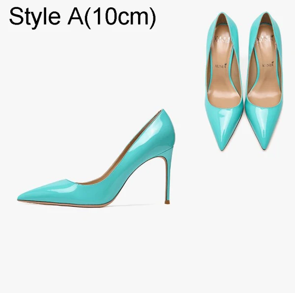 Chic / Beautiful Mint Green Prom Patent Leather Pumps 2021 Leather 10 cm Stiletto Heels High Heels Pointed Toe Pumps
