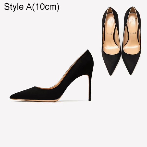 Modest / Simple Black Office OL Suede Pumps 2021 Leather 10 cm Stiletto Heels High Heels Pointed Toe Pumps