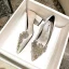 Charming Red Rhinestone Satin Wedding Shoes 2021 7 cm Thick Heels Pointed Toe Wedding High Heels Pumps