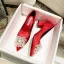 Elegant Champagne Pearl Satin Wedding Shoes 2021 7 cm Thick Heels Pointed Toe High Heels Wedding Pumps