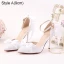 Sexy Ivory / Creme Brautschuhe 2021 Knöchelriemen Schleife 9 cm Stilettos Spitzschuh Hochzeit Hochhackige High Heels