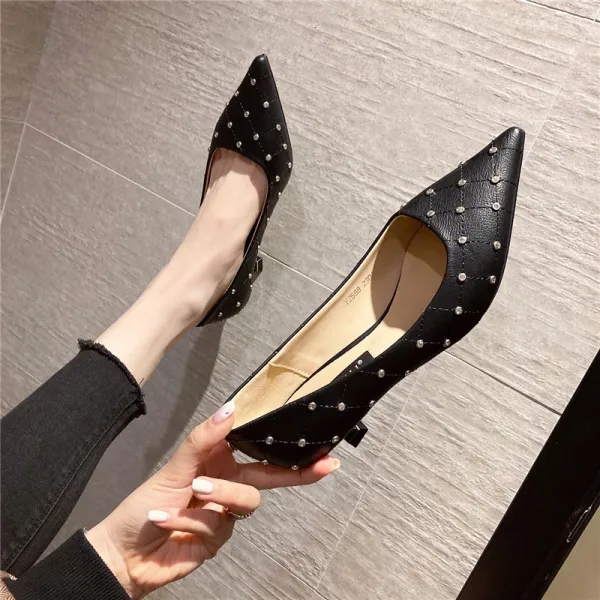 Mode Beige Datierung Strass Pumps 2021 5 cm Stilettos Spitzschuh Hochhackige Pumps