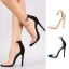 Sexy Schwarz Cocktail Sandalen Damen 2021 Knöchelriemen 11 cm Stilettos Peeptoes Hochhackige