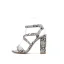 Fashion White Street Wear Snakeskin Print Womens Sandals 2021 Ankle Strap 10 cm Thick Heels Open / Peep Toe High Heels