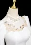 Chic / Belle Ivoire Paillettes En Dentelle Fleur Robe De Soirée 2025 Trompette / Sirène Col Haut Manches Longues Train De Balayage Soirée Robe De Ceremonie