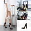 Fashion Black Evening Party Suede Pumps 2021 Leather Ankle Strap 10 cm Stiletto Heels High Heels Pointed Toe Pumps