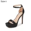 Sexy Noire Cocktail Sandales Femme 2021 Bride Cheville Imperméables 12 cm Talons Aiguilles Peep Toes / Bout Ouvert Talons Hauts