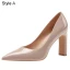 Mode Burgunderrot Leder Strassenmode Pumps 2021 Lackleder 7 cm Thick Heels Spitzschuh Hochhackige