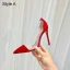 Schöne Transparent Rot Cocktail Pumps 2021 8 cm Stilettos Hochhackige Spitzschuh Pumps