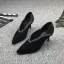 Vintage Schwarz Freizeit Leder Strass Pumps 2021 7 cm Stilettos Hochhackige Spitzschuh Pumps