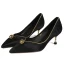 Schöne Schwarz Freizeit Leder Pumps 2021 6 cm Stilettos Spitzschuh Hochhackige Pumps