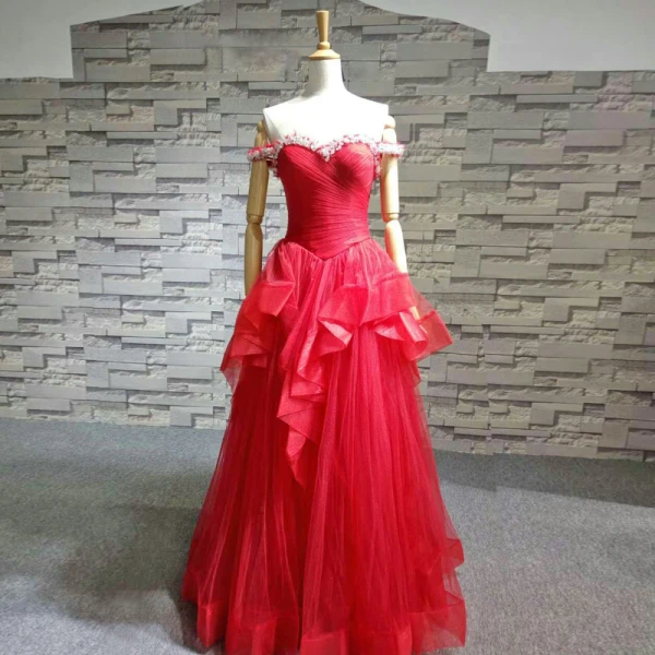 Chic / Beautiful Sky Blue Prom Dresses 2018 A-Line / Princess Rhinestone Sequins Cascading Ruffles Off-The-Shoulder Backless Sleeveless Floor-Length / Long Formal Dresses