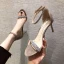 Sexy Black Evening Party Rhinestone Suede Womens Sandals 2021 5 cm Stiletto Heels High Heels Open / Peep Toe Sandals
