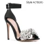 Sexy Noire Soirée Faux Diamant Sandales Femme 2021 10 cm Talons Aiguilles Bride Cheville Peep Toes / Bout Ouvert Talons Hauts Sandales