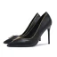 Mode Noire Vêtement de rue Cuir Escarpins 2021 10 cm Talons Aiguilles Talons Hauts À Bout Pointu Escarpins