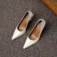 Fashion Beige Cocktail Party Pumps 2021 Leather Crystal 8 cm Stiletto Heels High Heels Pointed Toe Pumps