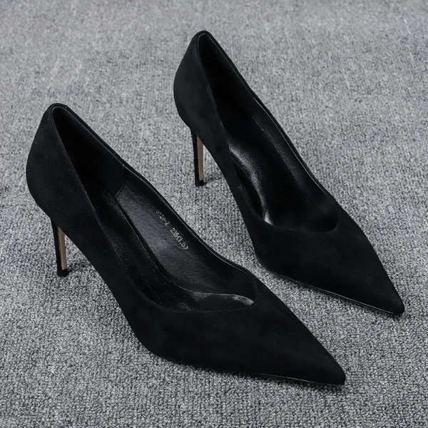 Modest / Simple Purple Office OL Suede Pumps 2021 7 cm Stiletto Heels High Heels Pointed Toe Pumps