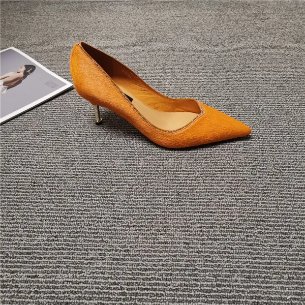 Modest / Simple Black Casual Suede Pumps 2021 5 cm Stiletto Heels High Heels Pointed Toe Pumps