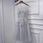 Modest / Simple Silver Wedding Party Dresses Bridesmaid Dresses 2017 Lace Flower Sequins Pearl Scoop Neck Sleeveless Short A-Line / Princess