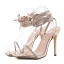 Römisch Sexy Schwarz Cocktail Flechten Strass Knöchelriemen Sandalen Damen 2021 12 cm Stilettos Peeptoes Sandaletten Hochhackige