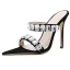 Sexy Noire Cocktail Faux Diamant Sandales Femme 2021 12 cm Talons Aiguilles Peep Toes / Bout Ouvert Talons Hauts Sandales