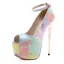 Fashion Multi-Colors Snakeskin Print Rave Club Womens Sandals 2021 Ankle Strap 16 cm Super Stiletto Heels Open / Peep Toe Sandals High Heels