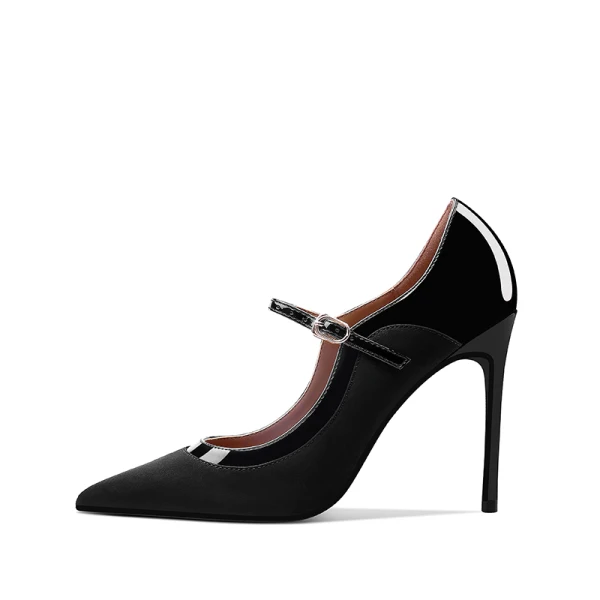 Chic / Belle Noire Vêtement de rue Escarpins 2021 10 cm Talons Aiguilles À Bout Pointu Escarpins Talons Hauts