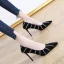 Charmant Noire Soirée Faux Diamant Escarpins 2021 9 cm Talons Aiguilles À Bout Pointu Escarpins Talons Hauts