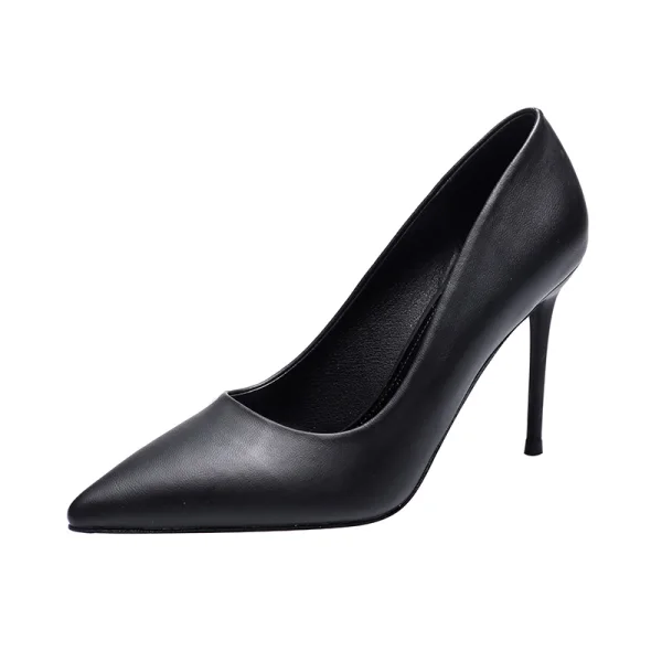 Simple Noire Bureau OL Escarpins 2021 9 cm Talons Aiguilles À Bout Pointu Escarpins Talons Hauts