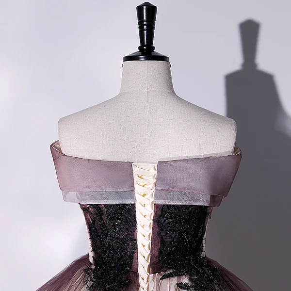 Élégant Dégradé De Couleur Champagne Robe De Bal 2022 Robe Boule Bustier En Dentelle Fleur Sans Manches Dos Nu Longue Robe De Ceremonie