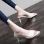 Sexy Freizeit Beige Strass Pantolette & Flip-Flops 2021 7 cm Stilettos Peeptoes Sandalen Damen